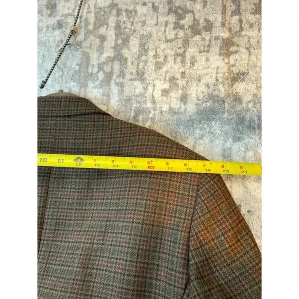 Stafford Men 40R Merino Wool Houndstooth Plaid Classic Fit Blazer‎ Preppy Biz